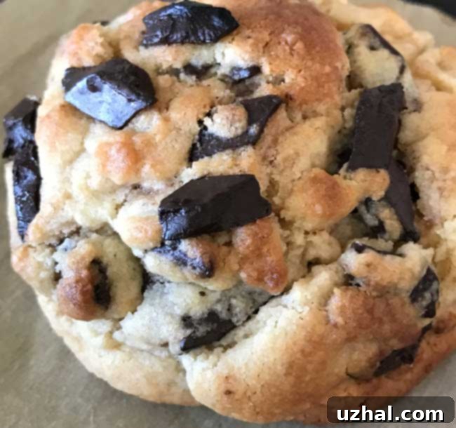 Mini-Batch Levain Chocolate Chip Duplicates 4 Small Batch Levain giant chocolate chip cookie copycats recipe, a close-up of the delicious texture.