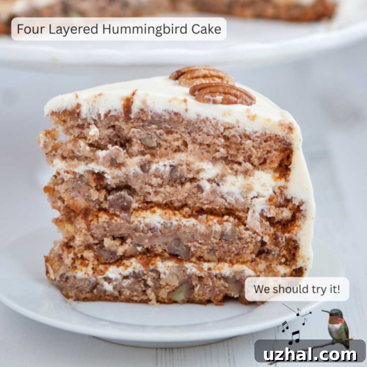 Four Layered Hummingbird Cake recipe in 9-inch pans