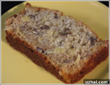 Close up shot of Tropical Banana Bread slice