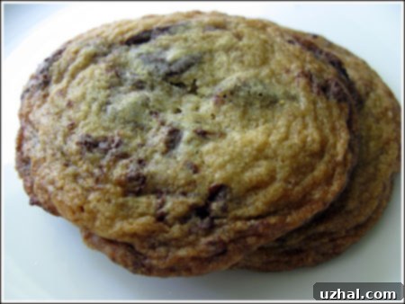 Throwdown Chocolate Chip Cookies with distinct texture
