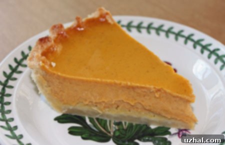 Exceptionally smooth and velvety pumpkin pie, perfect for Thanksgiving