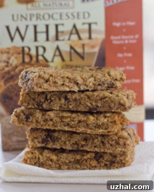 Chewy Wheat Bran Granola Bars, a healthy and satisfying snack