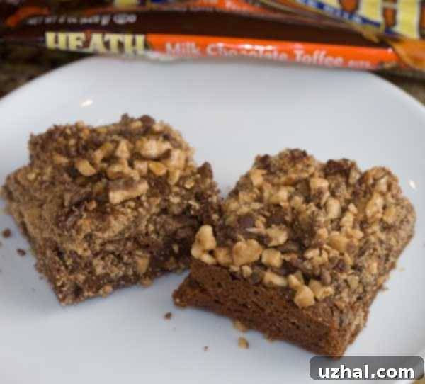 Delicious Hershey's Heath Brownies cooling on a rack