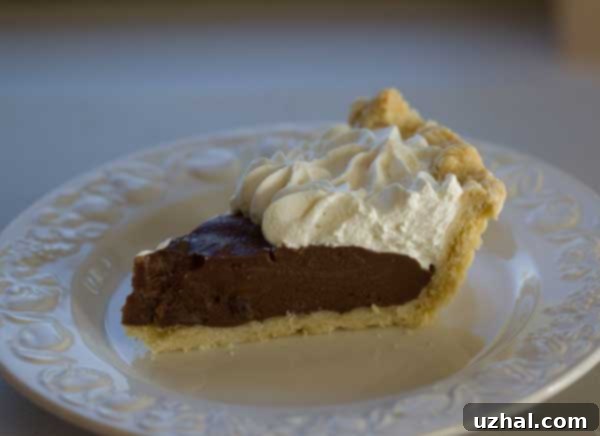 Classic Chocolate Cream Pie with a buttery crust