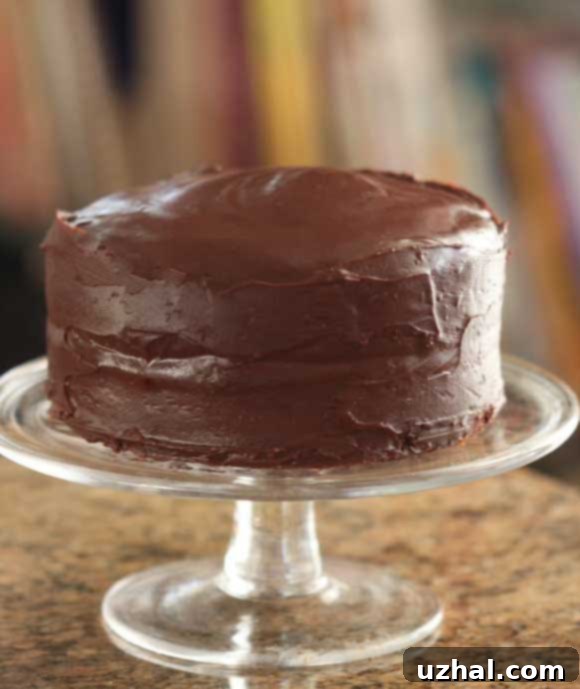 Melissa's Chocolate Cake with Ganache Frosting.