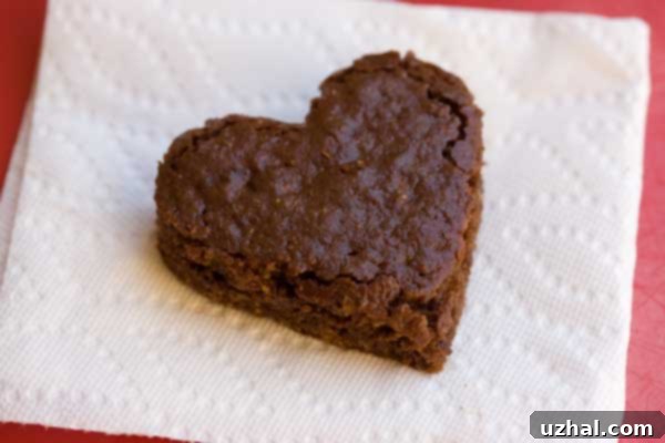 Delicious chocolate bran cake cut into heart shapes, ready for breakfast.