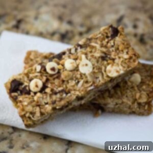 Recipe for chewy granola bars made with peanut butter,