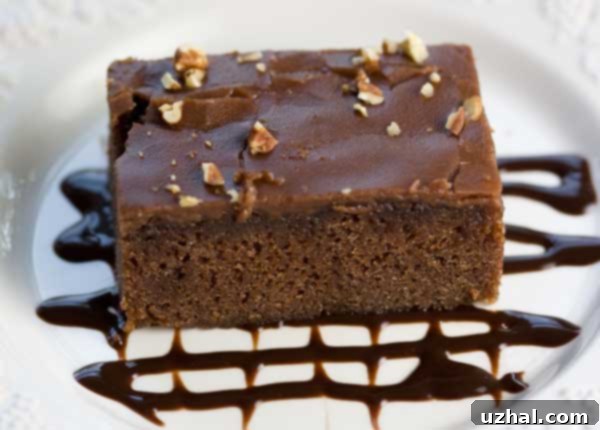Classic Coca Cola Cake, a moist chocolate sheet cake with fudgy frosting