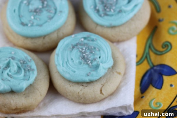 Amish Sugar Cookies with light green frosting