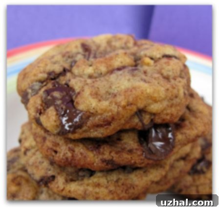 Stacked Mexican Chocolate Chunk Cookies on a cooling rack, showing their golden brown edges and soft centers.