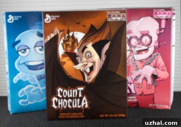 Monster Cereal -- Boo Berry is hiding behind the Count Chocolate.