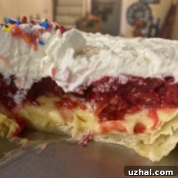raspberry cream pie close-up