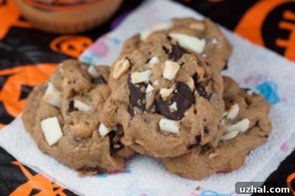 Peanut Butter Chunk Cookies with White and Dark Chocolate