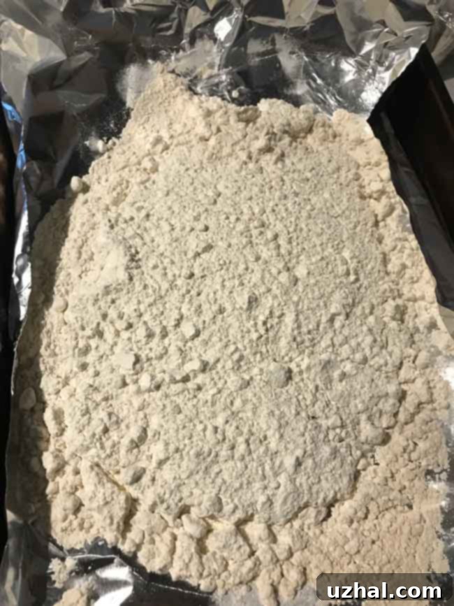 Toasted or roasted flour ready for raw cookie dough recipe