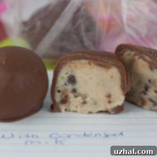 Decadent Cookie Dough Truffles coated in rich chocolate.