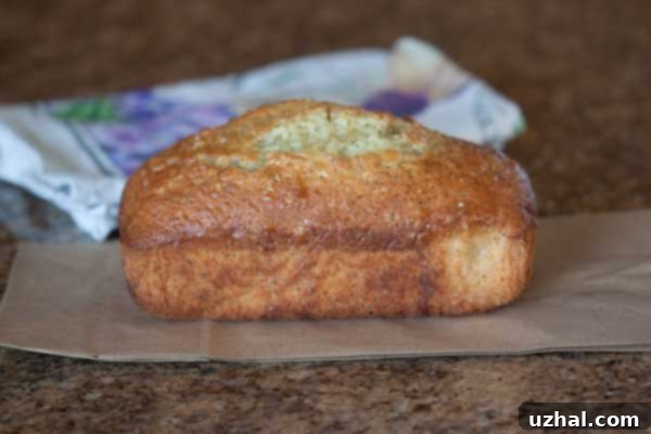 Golden-brown Orange Poppy Seed Bread loaf, moist and dense, perfect as an orange pound cake.