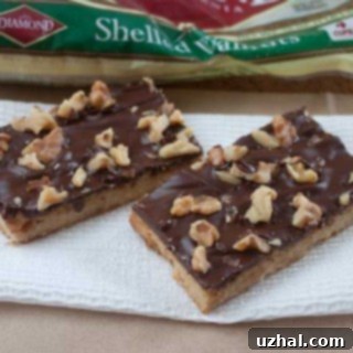 walnut toffee bars, ready to be served