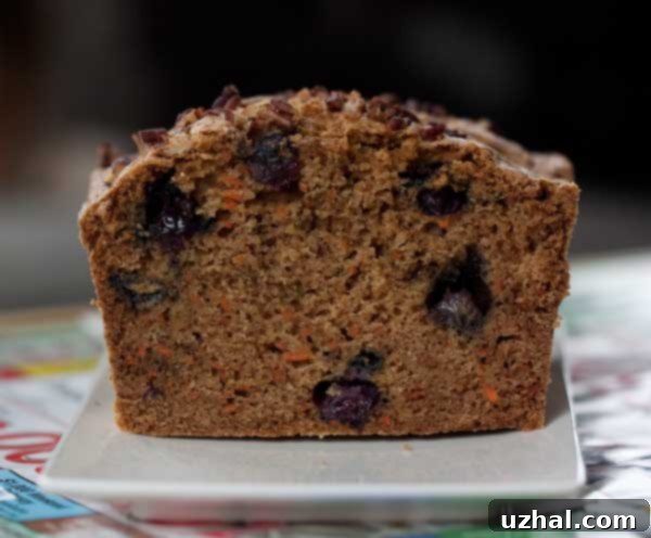 Whole Wheat Carrot and Blueberry Bread, baking in pan