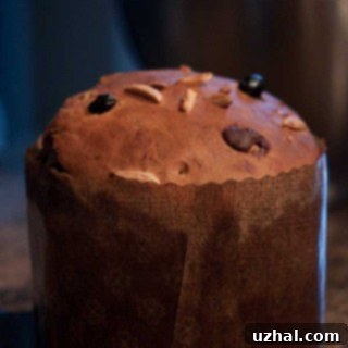 Traditional Kulich bread with icing