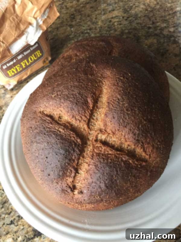 German Dark Rye round loaves