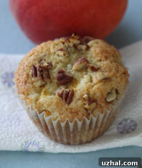 Delicious homemade fresh peach muffins