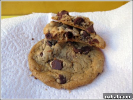 Crispy Almond Butter Chocolate Chip Cookie, golden brown edges, thin profile on a cooling rack.