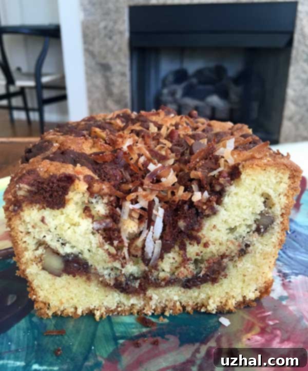 Smiling Cake, a playfully decorated chocolate streusel coffee cake