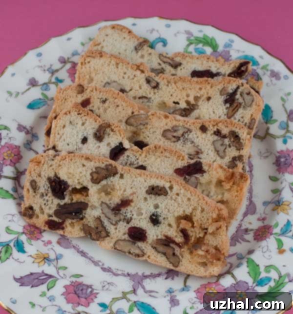 Delicate Cranberry Pecan Biscotti Thins for Cookie Swap