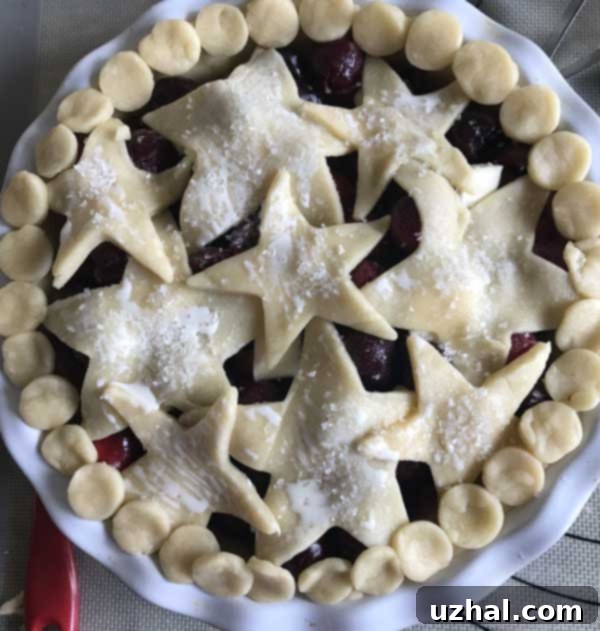 Classic Double Crust Cherry Pie with a golden lattice top