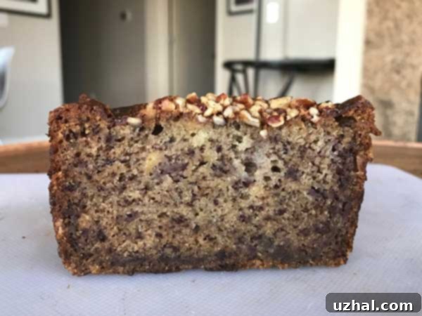 First attempt at banana bread, baked in a too-wide pan