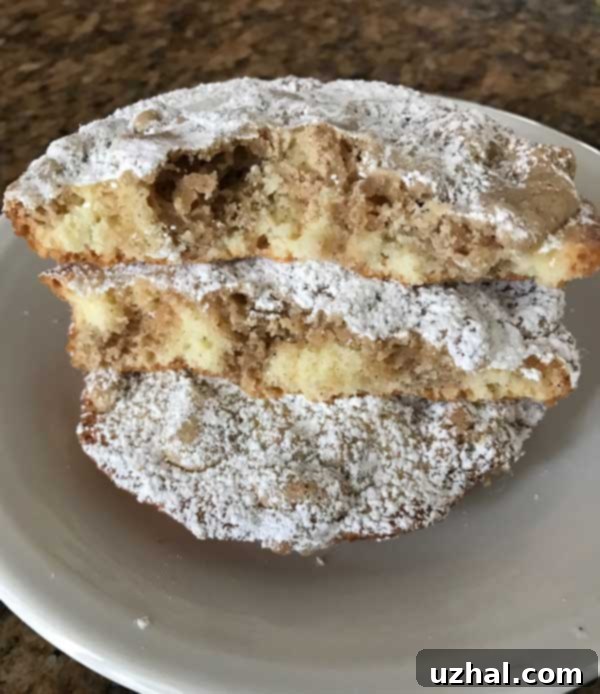 Close-up of baked crumb cake muffin tops showing crispy edges and rich texture