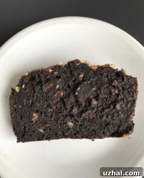 Close-up of Dark Chocolate Banana Bread slice