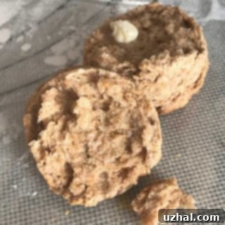 Honey Whole Wheat Biscuits stacked on a plate