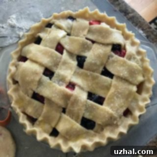 Homemade Four Berry Pie ready to be served