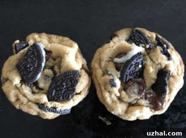Aquafaba Chocolate Chip Cookies with Oreo chunks