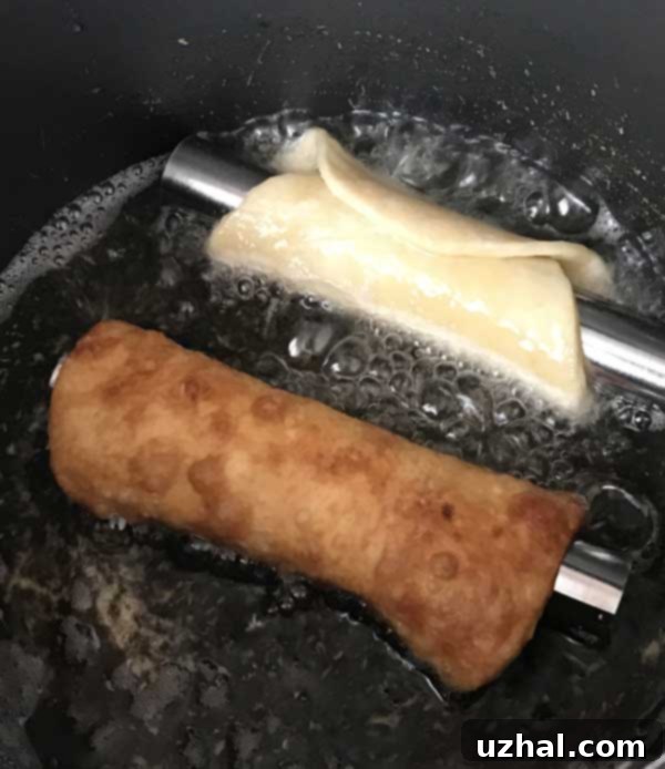 Close-up of a finished homemade cannoli, highlighting the crispy shell and creamy filling.
