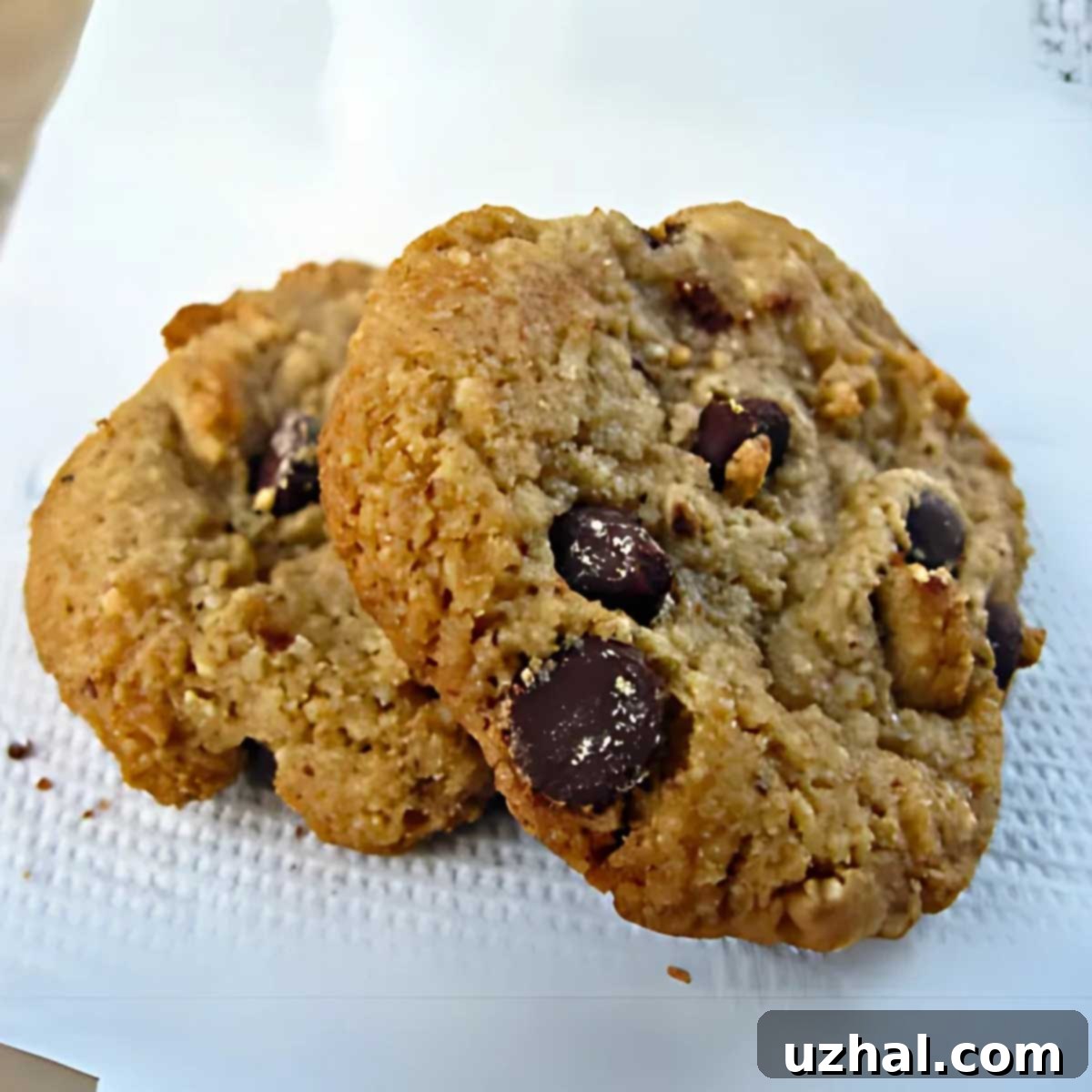 Gluten-Free Wheat Free Ground Nut Cookies recipe made with oat flour, hazelnut flour and almond flour. A collection of golden brown, crunchy nut cookies on a cooling rack.