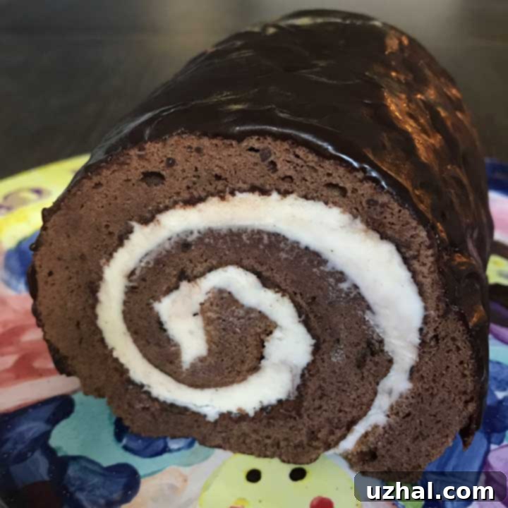 Hot Cocoa Cake Roll Recipe from Food Network