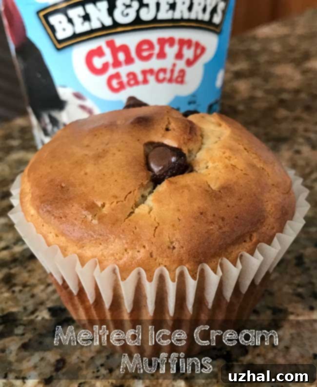 Melted Ice Cream Muffins - Top View
