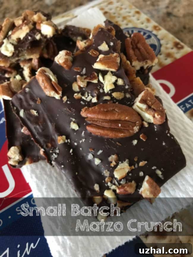 Small Batch Matzo Crunch, a delicious and easy microwave caramel dessert