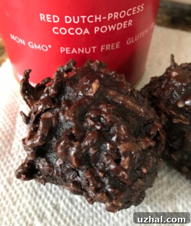 Chewy chocolate macaroons made with red cocoa powder