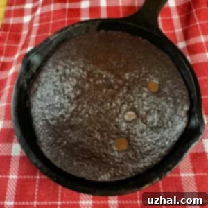 six-inch skillet chocolate cake with ganache