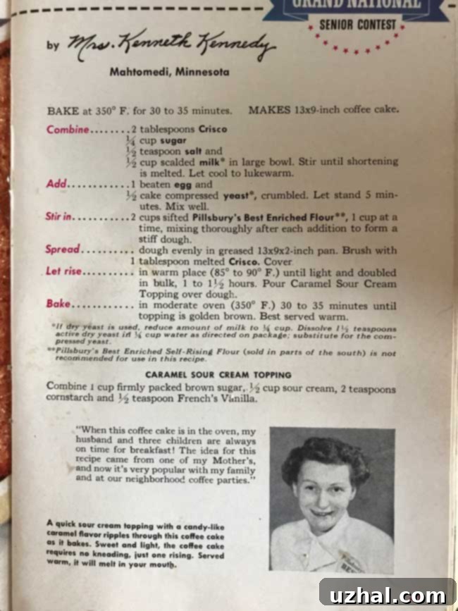 Swedish Ripple Coffee Cake, a classic 1955 Pillsbury Bake-Off recipe, showing its beautiful caramelized topping.