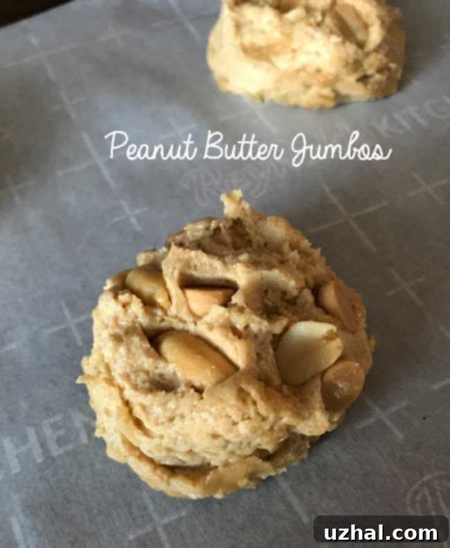 Baked Peanut Butter Jumbos on cooling rack