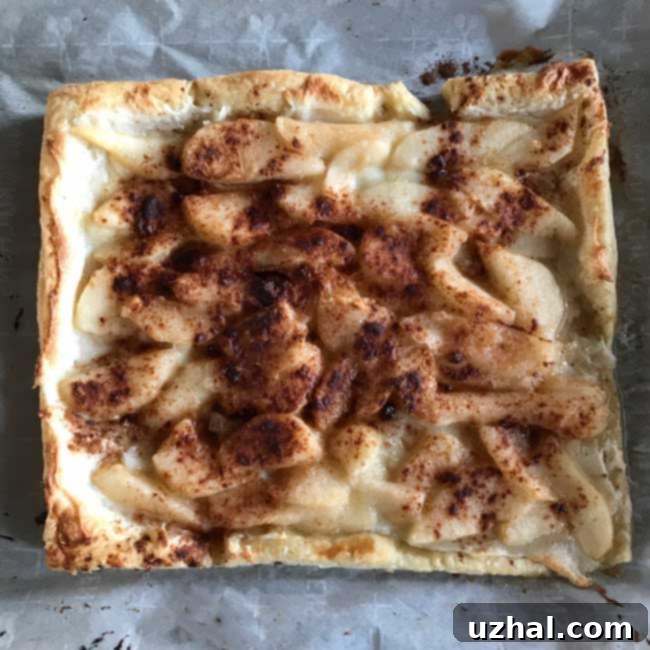 cinnamon pear cream cheese tart made with only five ingredients