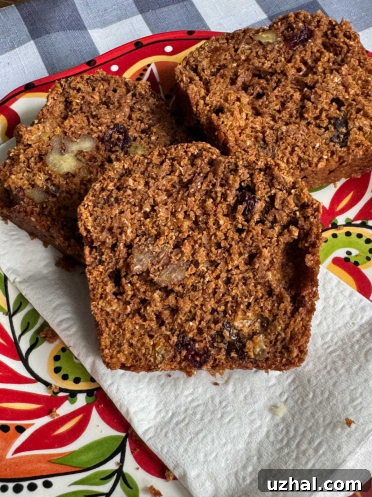 A freshly baked loaf of Jane Brody's Bran Cake Bread, showcasing its inviting texture.
