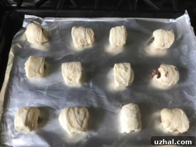Pain au Chocolat rising before baking