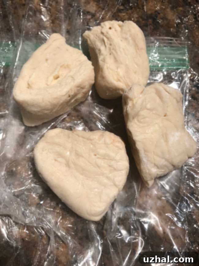 Frozen bread dough for future baking