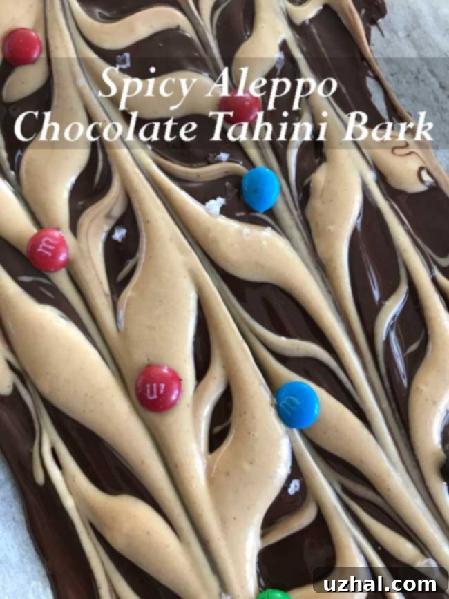 Spicy Aleppo Chocolate Tahini Bark for Festive Cookie Exchange