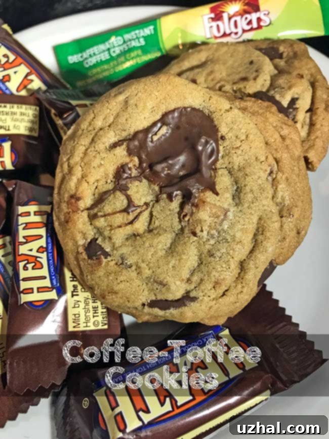 Coffee Toffee Chocolate Chip Cookies for Holiday Exchange